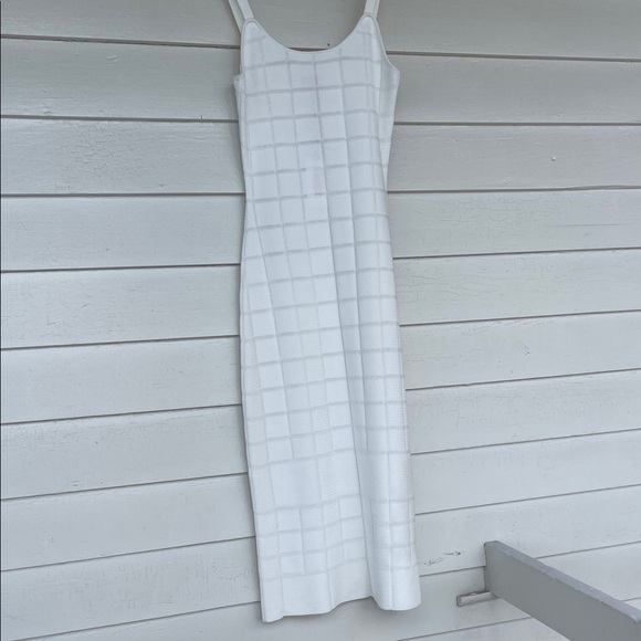 SOLID & STRIPED White Checkered Midi Dress